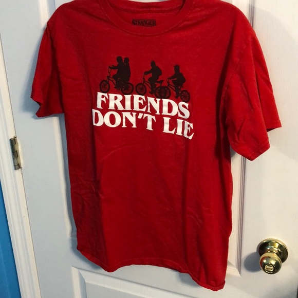Netflix Stranger Things Tops - Red Stranger Things Friends Don’t Lie T Shirt (M)